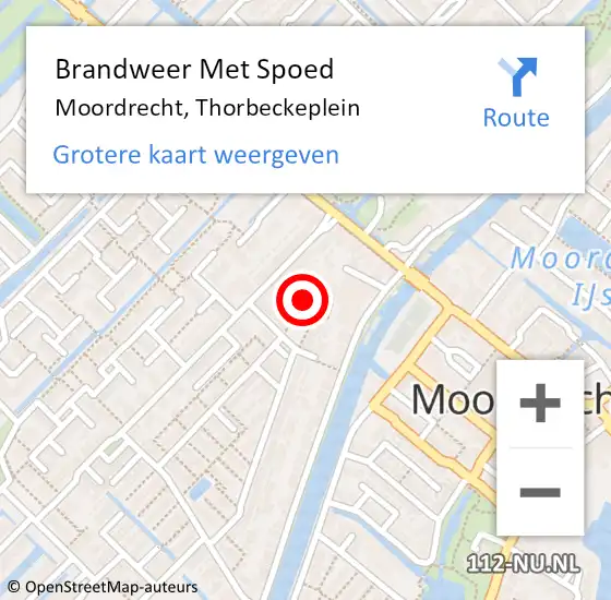 Locatie op kaart van de 112 melding: Brandweer Met Spoed Naar Moordrecht, Thorbeckeplein op 9 februari 2017 23:58