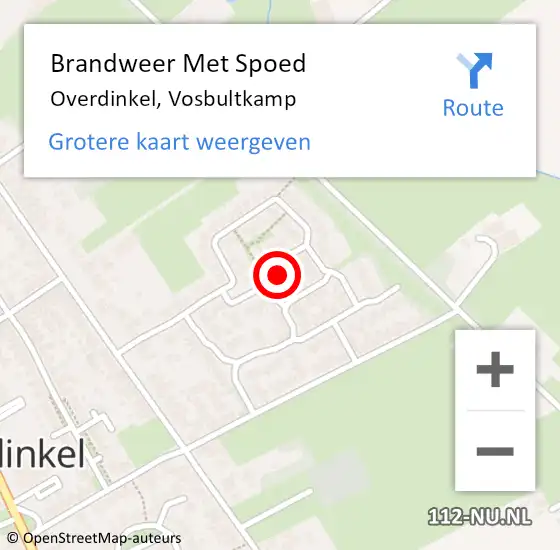 Locatie op kaart van de 112 melding: Brandweer Met Spoed Naar Overdinkel, Vosbultkamp op 10 februari 2017 00:02