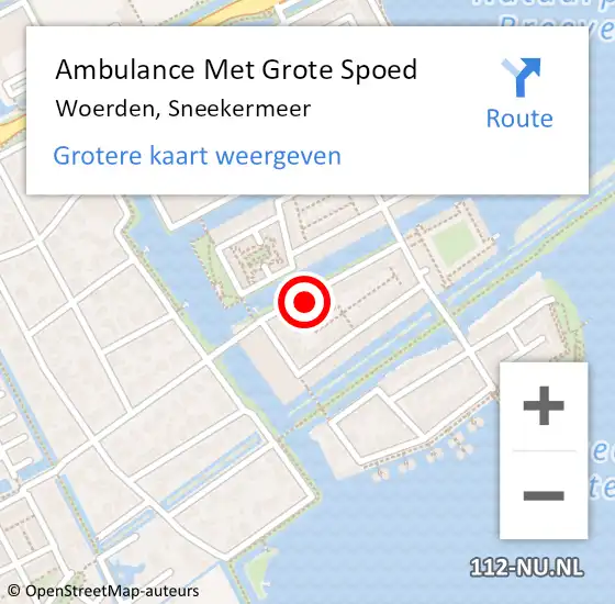 Locatie op kaart van de 112 melding: Ambulance Met Grote Spoed Naar Woerden, Sneekermeer op 10 februari 2017 00:32