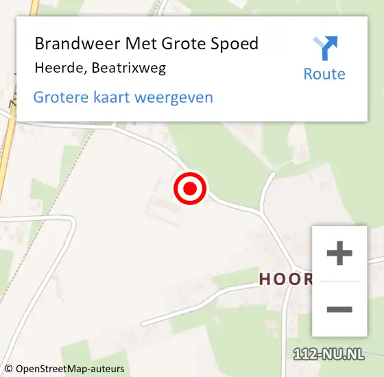 Locatie op kaart van de 112 melding: Brandweer Met Grote Spoed Naar Heerde, Beatrixweg op 10 februari 2017 08:50
