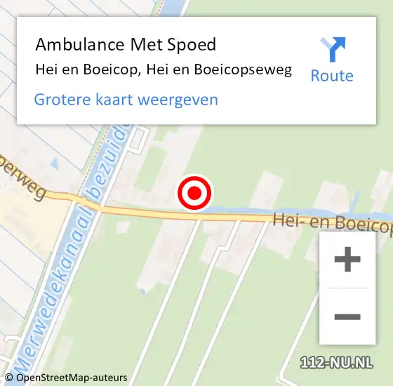 Locatie op kaart van de 112 melding: Ambulance Met Spoed Naar Hei en Boeicop, Hei en Boeicopseweg op 10 februari 2017 09:31