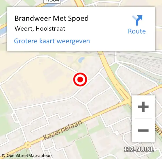 Locatie op kaart van de 112 melding: Brandweer Met Spoed Naar Weert, Hoolstraat op 10 februari 2017 09:57