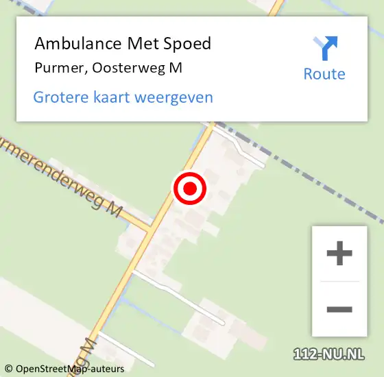 Locatie op kaart van de 112 melding: Ambulance Met Spoed Naar Purmer, Oosterweg M op 10 februari 2017 12:56