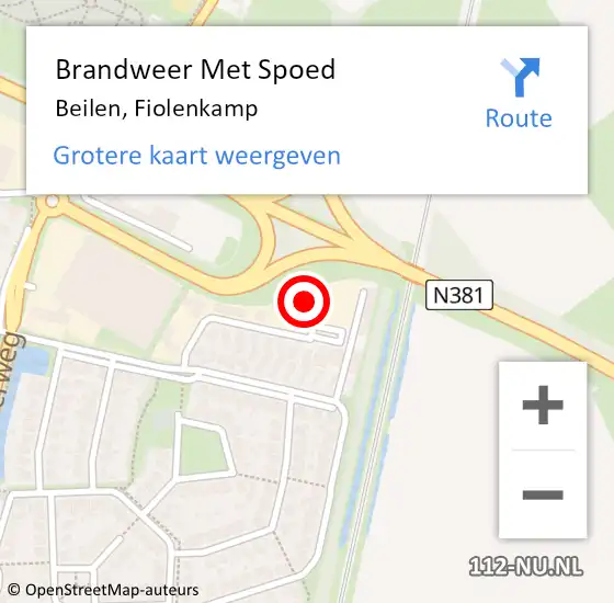 Locatie op kaart van de 112 melding: Brandweer Met Spoed Naar Beilen, Fiolenkamp op 10 februari 2017 12:56