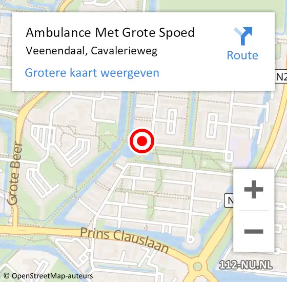 Locatie op kaart van de 112 melding: Ambulance Met Grote Spoed Naar Veenendaal, Cavalerieweg op 10 februari 2017 12:58