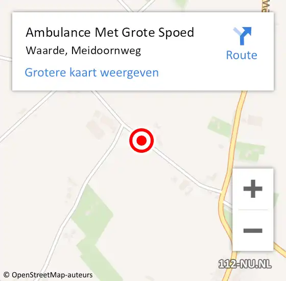 Locatie op kaart van de 112 melding: Ambulance Met Grote Spoed Naar Waarde, Meidoornweg op 10 februari 2017 13:14