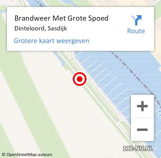 Locatie op kaart van de 112 melding: Brandweer Met Grote Spoed Naar Dinteloord, Sasdijk op 10 februari 2017 14:39