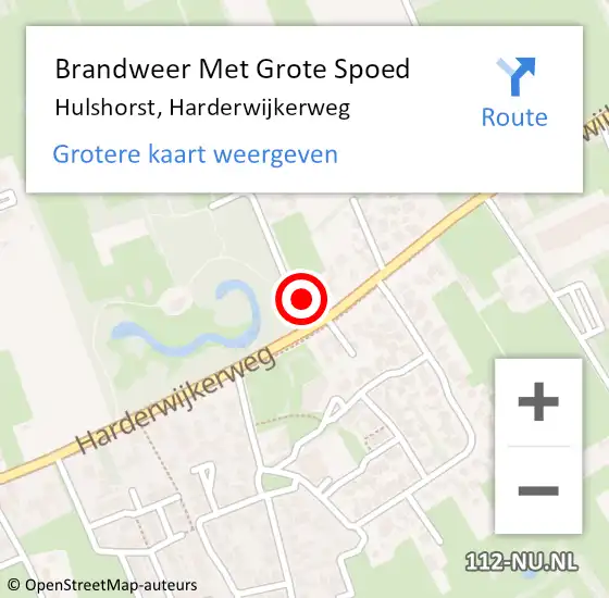 Locatie op kaart van de 112 melding: Brandweer Met Grote Spoed Naar Hulshorst, Harderwijkerweg op 10 februari 2017 15:41