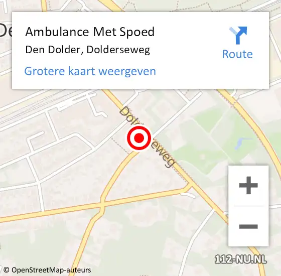 Locatie op kaart van de 112 melding: Ambulance Met Spoed Naar Den Dolder, Dolderseweg op 10 februari 2017 15:55