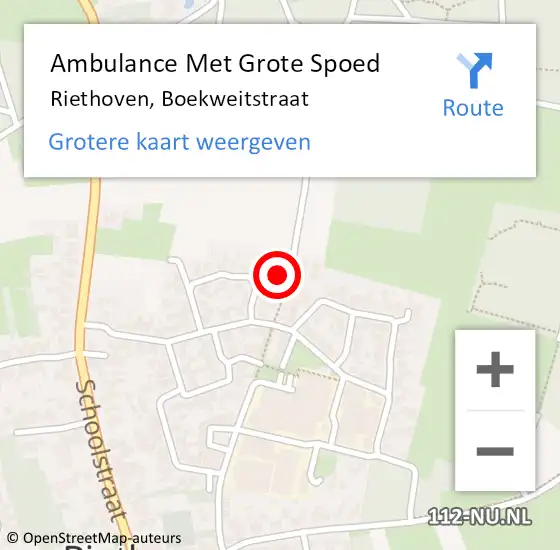 Locatie op kaart van de 112 melding: Ambulance Met Grote Spoed Naar Riethoven, Boekweitstraat op 10 februari 2017 17:00