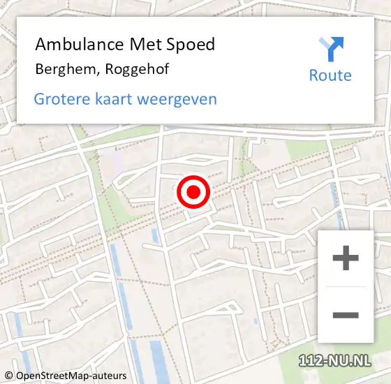 Locatie op kaart van de 112 melding: Ambulance Met Spoed Naar Berghem, Roggehof op 10 februari 2017 17:58