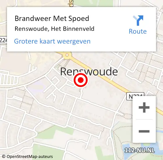 Locatie op kaart van de 112 melding: Brandweer Met Spoed Naar Renswoude, Het Binnenveld op 10 februari 2017 23:12