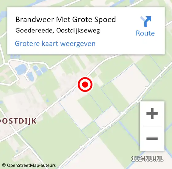 Locatie op kaart van de 112 melding: Brandweer Met Grote Spoed Naar Goedereede, Oostdijkseweg op 10 februari 2017 23:56