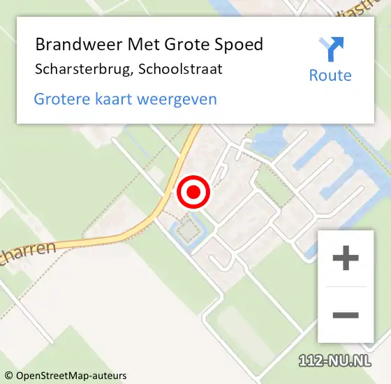 Locatie op kaart van de 112 melding: Brandweer Met Grote Spoed Naar Scharsterbrug, Schoolstraat op 10 februari 2017 23:59