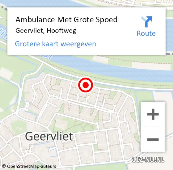 Locatie op kaart van de 112 melding: Ambulance Met Grote Spoed Naar Geervliet, Hooftweg op 11 februari 2017 00:01