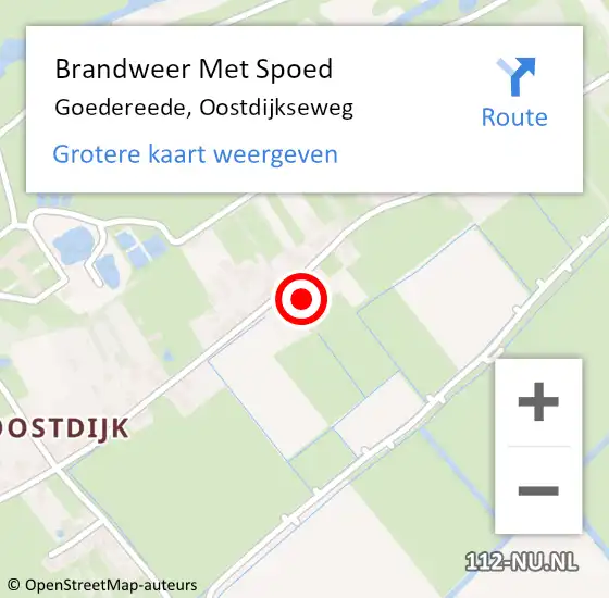 Locatie op kaart van de 112 melding: Brandweer Met Spoed Naar Goedereede, Oostdijkseweg op 11 februari 2017 01:00