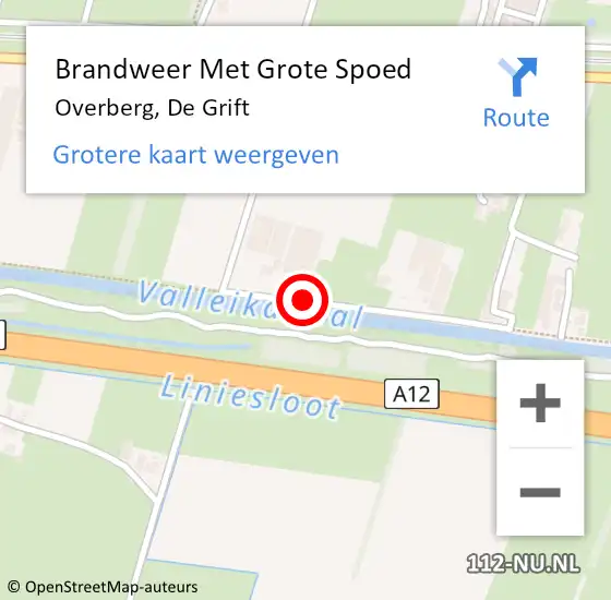 Locatie op kaart van de 112 melding: Brandweer Met Grote Spoed Naar Overberg, De Grift op 10 januari 2014 16:16