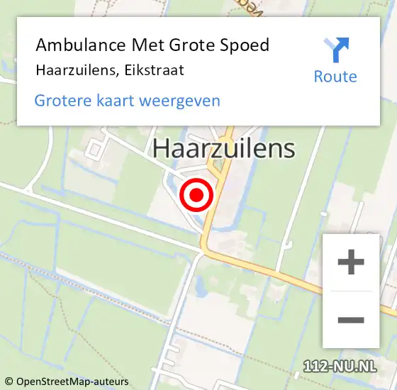 Locatie op kaart van de 112 melding: Ambulance Met Grote Spoed Naar Haarzuilens, Eikstraat op 11 februari 2017 01:17