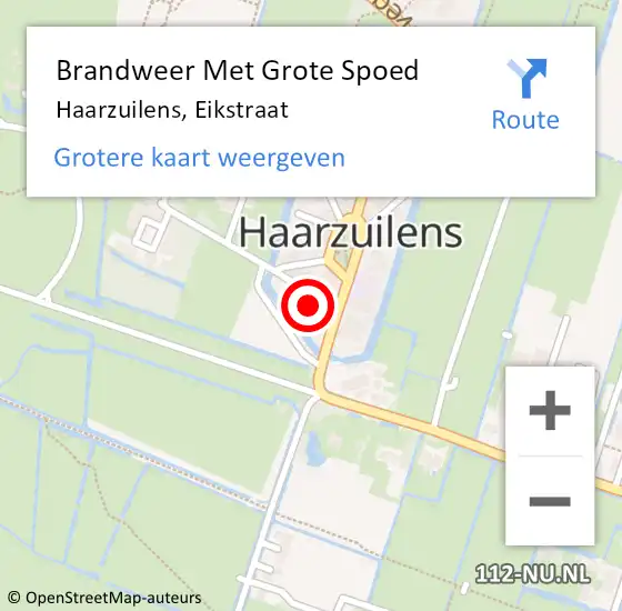 Locatie op kaart van de 112 melding: Brandweer Met Grote Spoed Naar Haarzuilens, Eikstraat op 11 februari 2017 01:18