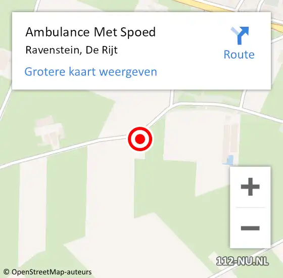 Locatie op kaart van de 112 melding: Ambulance Met Spoed Naar Ravenstein, De Rijt op 11 februari 2017 02:07