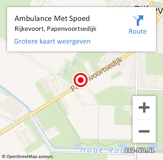 Locatie op kaart van de 112 melding: Ambulance Met Spoed Naar Rijkevoort, Papenvoortsedijk op 11 februari 2017 03:06