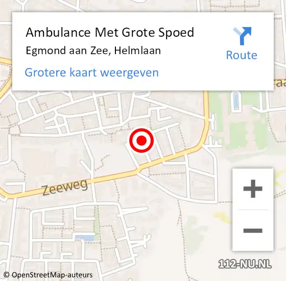 Locatie op kaart van de 112 melding: Ambulance Met Grote Spoed Naar Egmond aan Zee, Helmlaan op 11 februari 2017 05:30