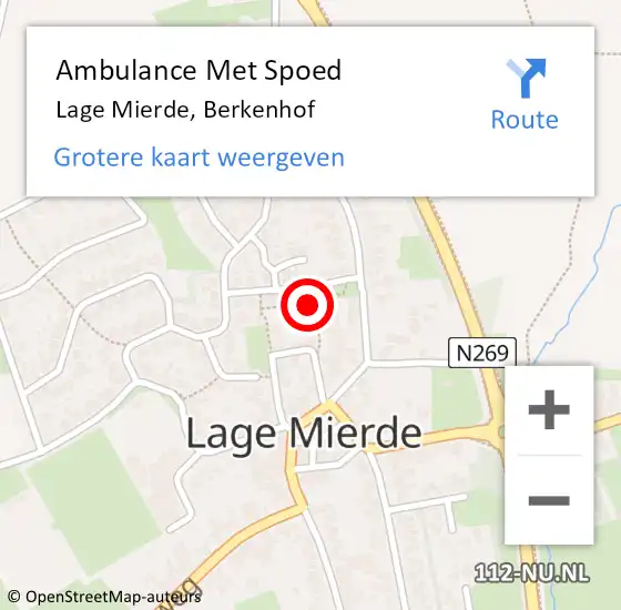 Locatie op kaart van de 112 melding: Ambulance Met Spoed Naar Lage Mierde, Berkenhof op 11 februari 2017 08:11