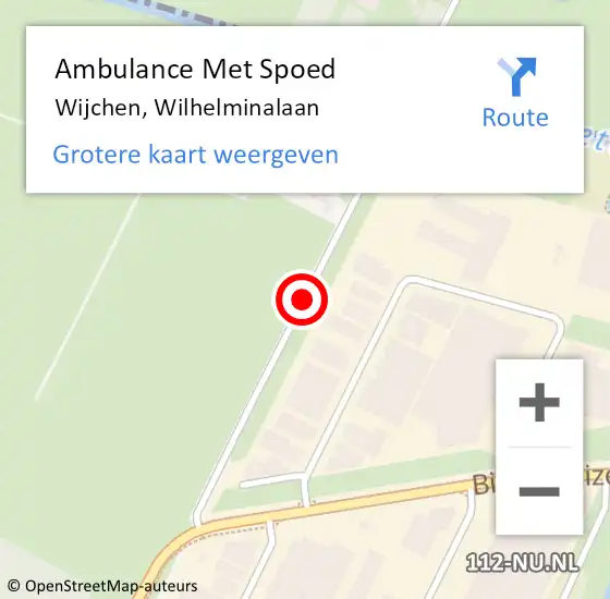 Locatie op kaart van de 112 melding: Ambulance Met Spoed Naar Wijchen, Wilhelminalaan op 11 februari 2017 09:30