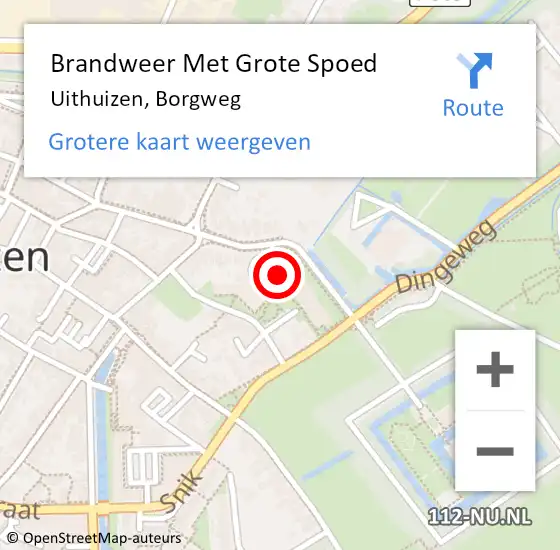 Locatie op kaart van de 112 melding: Brandweer Met Grote Spoed Naar Uithuizen, Borgweg op 11 februari 2017 09:36