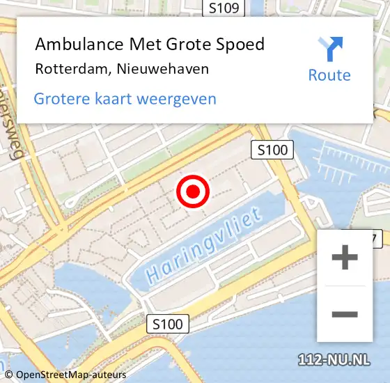 Locatie op kaart van de 112 melding: Ambulance Met Grote Spoed Naar Rotterdam, Nieuwehaven op 11 februari 2017 09:39