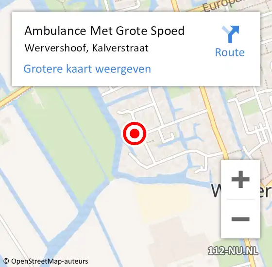 Locatie op kaart van de 112 melding: Ambulance Met Grote Spoed Naar Wervershoof, Kalverstraat op 11 februari 2017 09:48