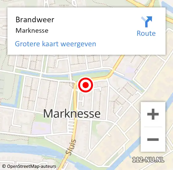 Locatie op kaart van de 112 melding: Brandweer Marknesse op 11 februari 2017 12:35