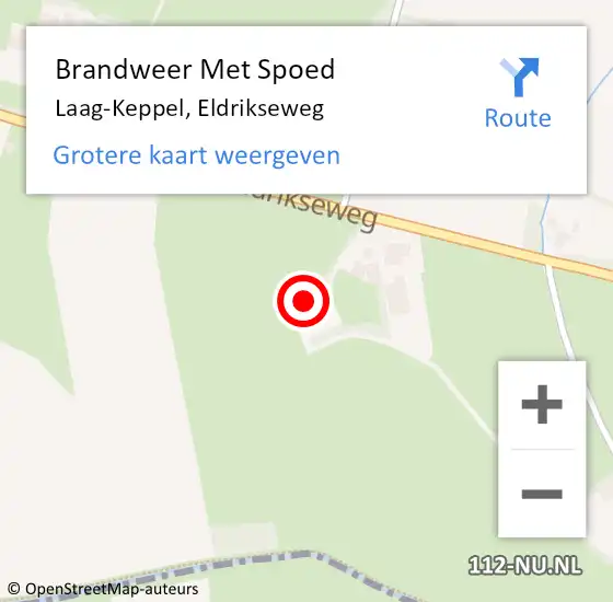 Locatie op kaart van de 112 melding: Brandweer Met Spoed Naar Laag-Keppel, Eldrikseweg op 11 februari 2017 13:23