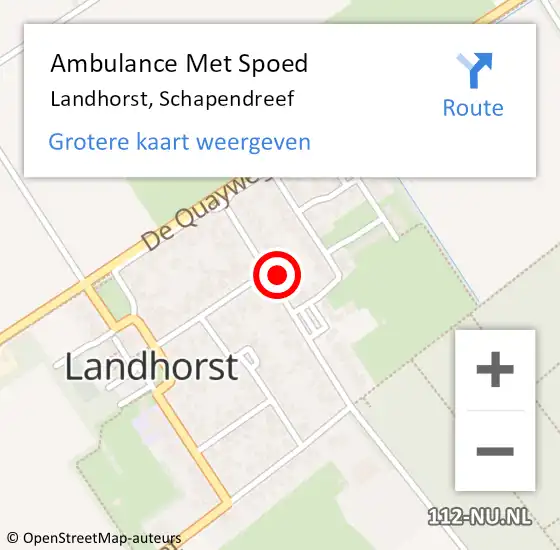 Locatie op kaart van de 112 melding: Ambulance Met Spoed Naar Landhorst, Schapendreef op 11 februari 2017 15:07