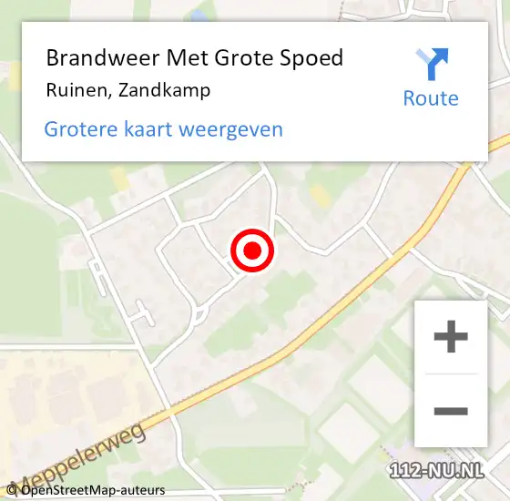 Locatie op kaart van de 112 melding: Brandweer Met Grote Spoed Naar Ruinen, Zandkamp op 11 februari 2017 15:14