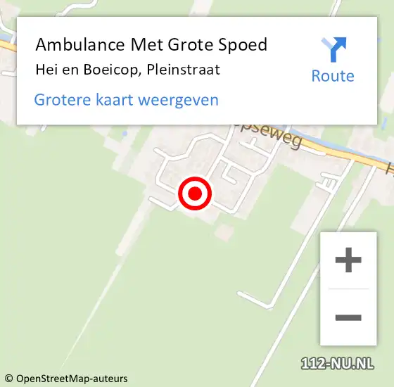 Locatie op kaart van de 112 melding: Ambulance Met Grote Spoed Naar Hei en Boeicop, Pleinstraat op 11 februari 2017 15:27