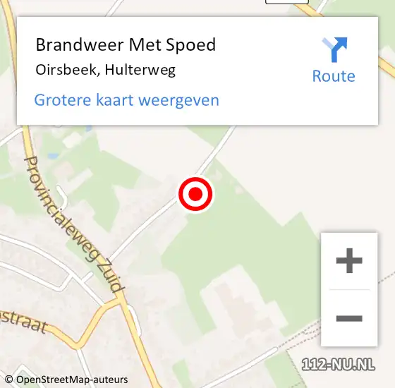 Locatie op kaart van de 112 melding: Brandweer Met Spoed Naar Oirsbeek, Hulterweg op 11 februari 2017 16:16