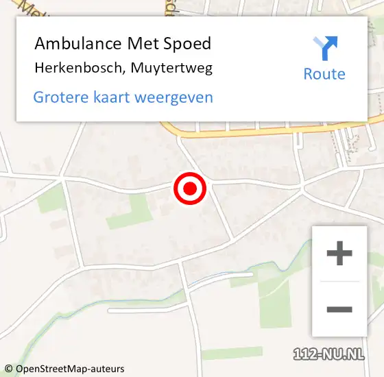 Locatie op kaart van de 112 melding: Ambulance Met Spoed Naar Herkenbosch, Muytertweg op 11 februari 2017 16:31