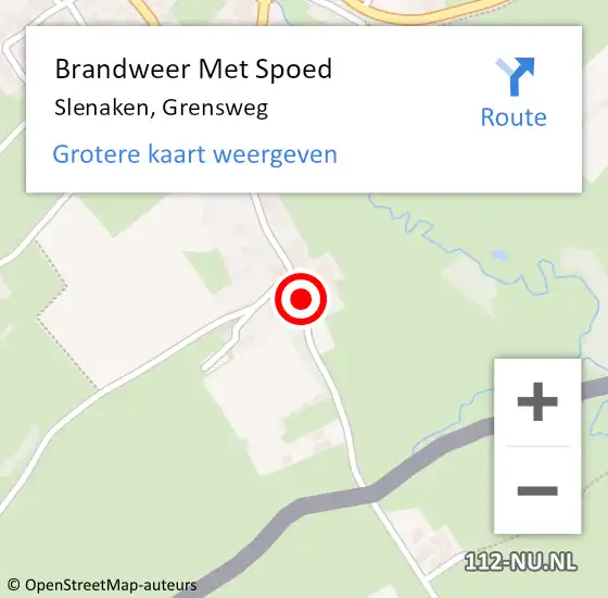 Locatie op kaart van de 112 melding: Brandweer Met Spoed Naar Slenaken, Grensweg op 11 februari 2017 16:38
