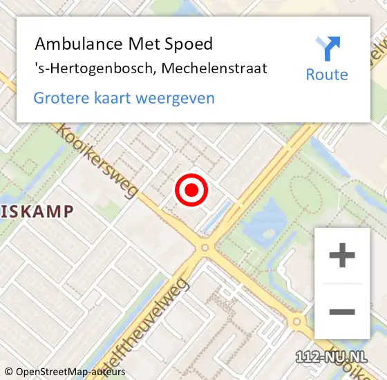 Locatie op kaart van de 112 melding: Ambulance Met Spoed Naar 's-Hertogenbosch, Mechelenstraat op 11 februari 2017 16:43