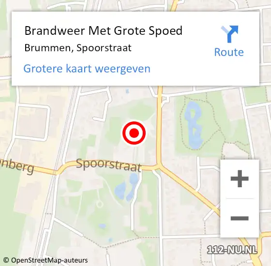 Locatie op kaart van de 112 melding: Brandweer Met Grote Spoed Naar Brummen, Spoorstraat op 11 februari 2017 17:52