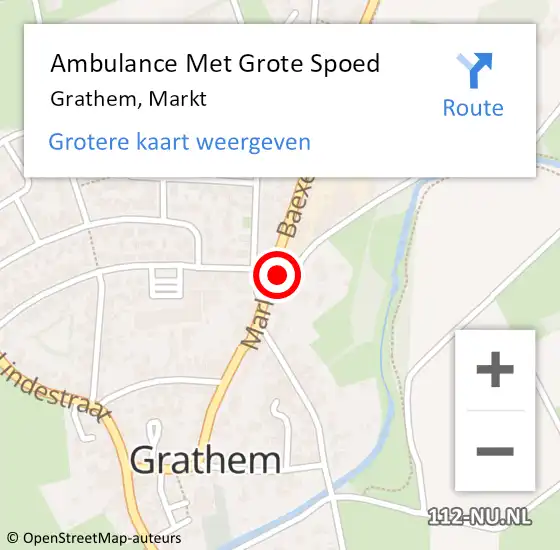 Locatie op kaart van de 112 melding: Ambulance Met Grote Spoed Naar Grathem, Markt op 11 februari 2017 18:45