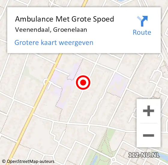 Locatie op kaart van de 112 melding: Ambulance Met Grote Spoed Naar Veenendaal, Groenelaan op 11 februari 2017 19:37