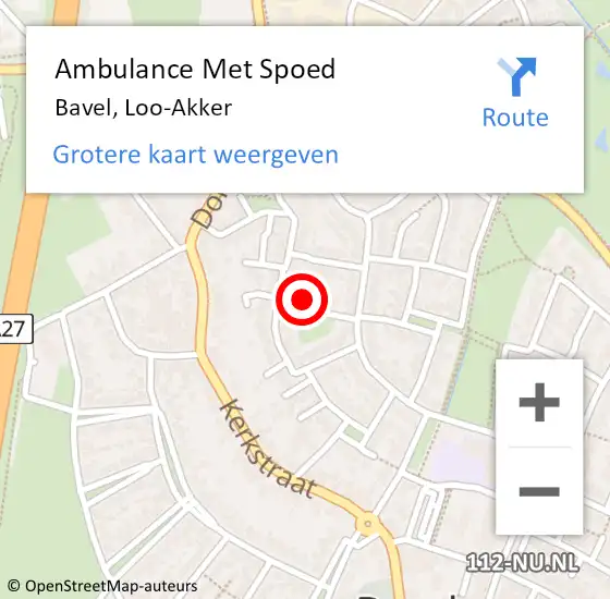 Locatie op kaart van de 112 melding: Ambulance Met Spoed Naar Bavel, Loo-Akker op 11 februari 2017 20:42