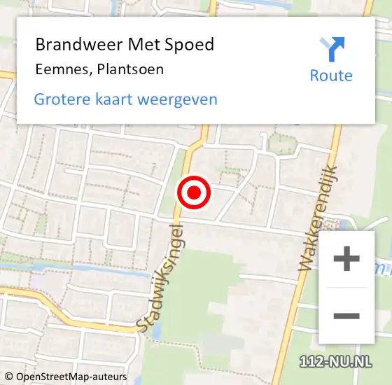 Locatie op kaart van de 112 melding: Brandweer Met Spoed Naar Eemnes, Plantsoen op 11 februari 2017 21:23