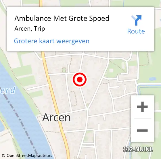 Locatie op kaart van de 112 melding: Ambulance Met Grote Spoed Naar Arcen, Trip op 11 februari 2017 21:31