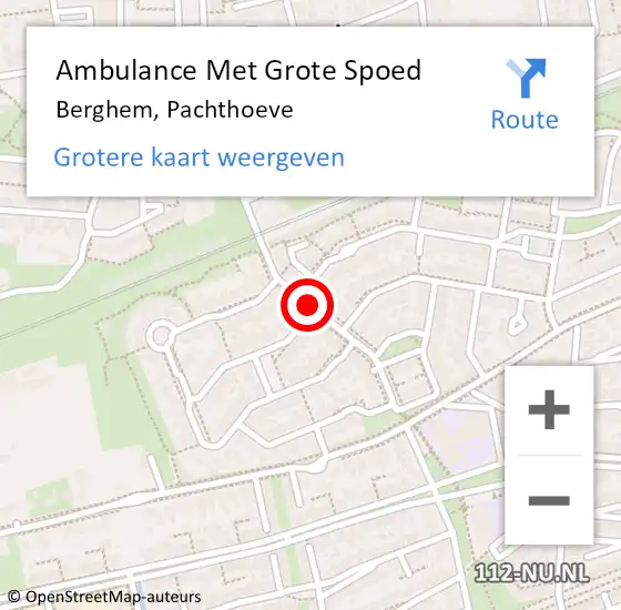 Locatie op kaart van de 112 melding: Ambulance Met Grote Spoed Naar Berghem, Pachthoeve op 11 februari 2017 21:32