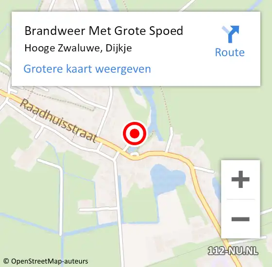 Locatie op kaart van de 112 melding: Brandweer Met Grote Spoed Naar Hooge Zwaluwe, Dijkje op 11 februari 2017 22:32