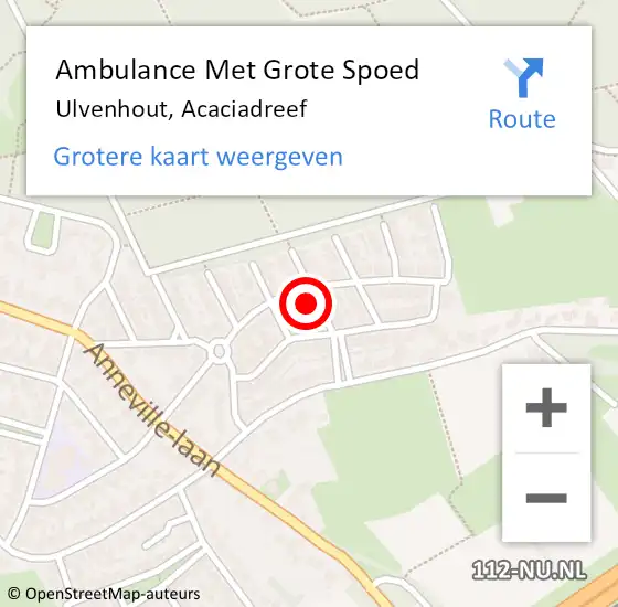 Locatie op kaart van de 112 melding: Ambulance Met Grote Spoed Naar Ulvenhout, Acaciadreef op 11 februari 2017 23:05