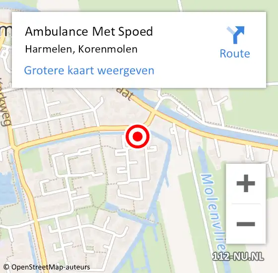 Locatie op kaart van de 112 melding: Ambulance Met Spoed Naar Harmelen, Korenmolen op 11 februari 2017 23:19